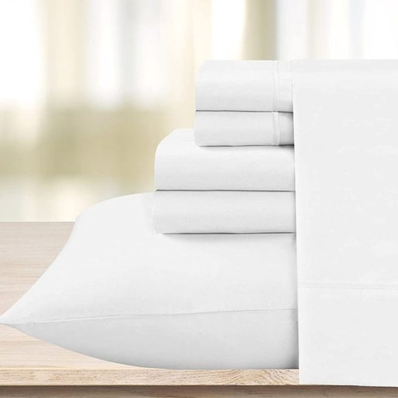 New White Bedding Sheets • 4-Piece KING - Picture 2 of 2